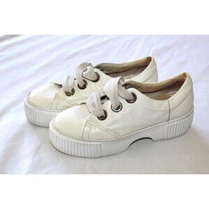 AGL White Leather Platform Lace women shoes Size 6.5 Attilio Giusti N925095